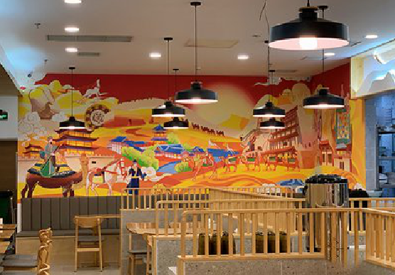 叶县商业空间彩绘介绍。